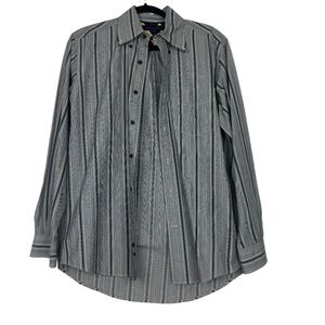 Men's Tommy Hilfiger Cotton Striped Gray Shirt Small